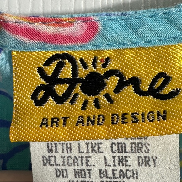 Vintage 90s Done (Ken Done) Art & Design dress, floral, lightweight, sz S - Picture 4 of 7